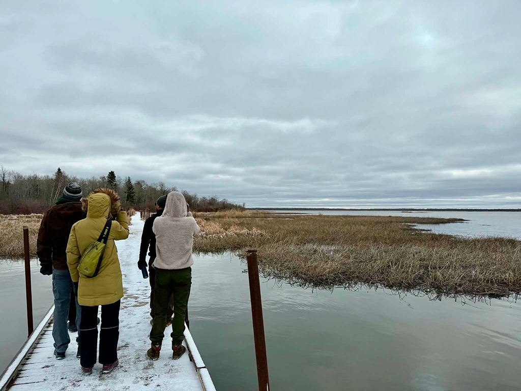 People taking a chilly tour in May.